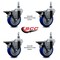 Service Caster 4 Inch Blue Polyurethane 12 Inch Threaded Stem Caster Set with Brake SCC-TS20S414-PPUB-BLUE-PLB-121315-4 - alternate 4